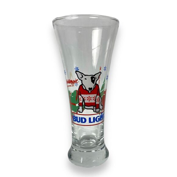 Bud Light Vintage Christmas Spuds Mackenzie Tall‎ Beer Glass Vintage MUGS - Picture 1 of 7
